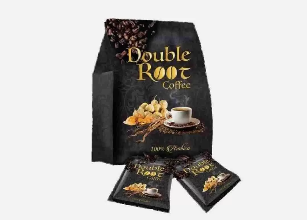 Man Power Double Root Coffee blend with Arabica, Tongkat Ali, Maca, and Ashwagandha for energy, stam