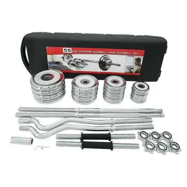 CHROME BELLS AND DUMBELLS SET: STAINLESS STEEL BARBELLS FOR YOUR EXERCISING ROUTINE. This is a DIY &
