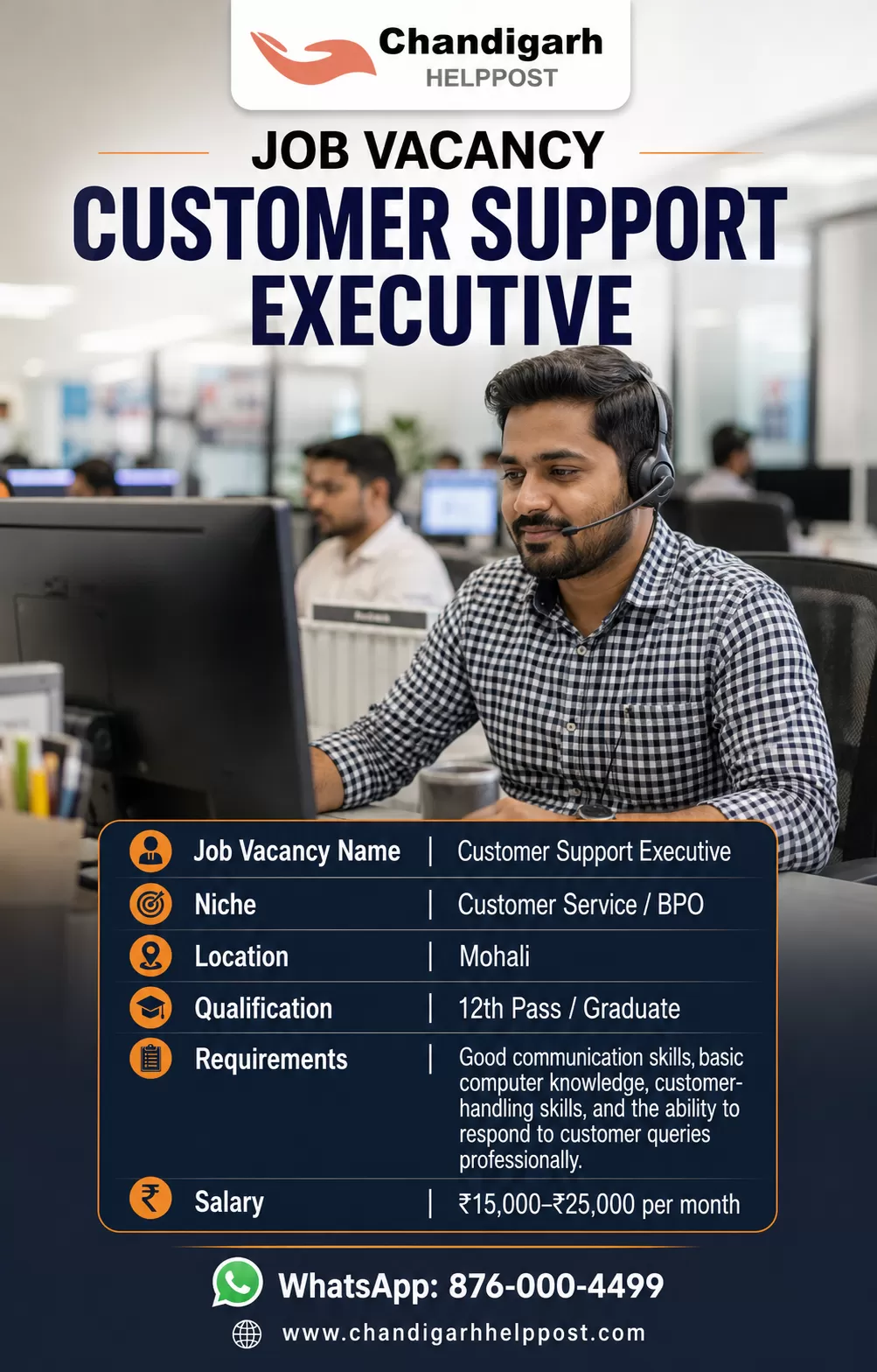 NEW JOB VACANCY: Required a customer support execu...
