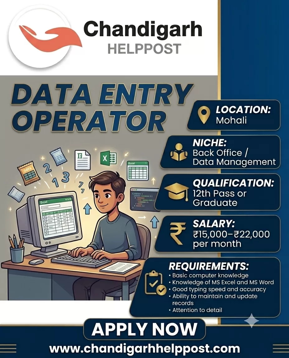 NEW JOB VACANCY: Required a data operator for a co...