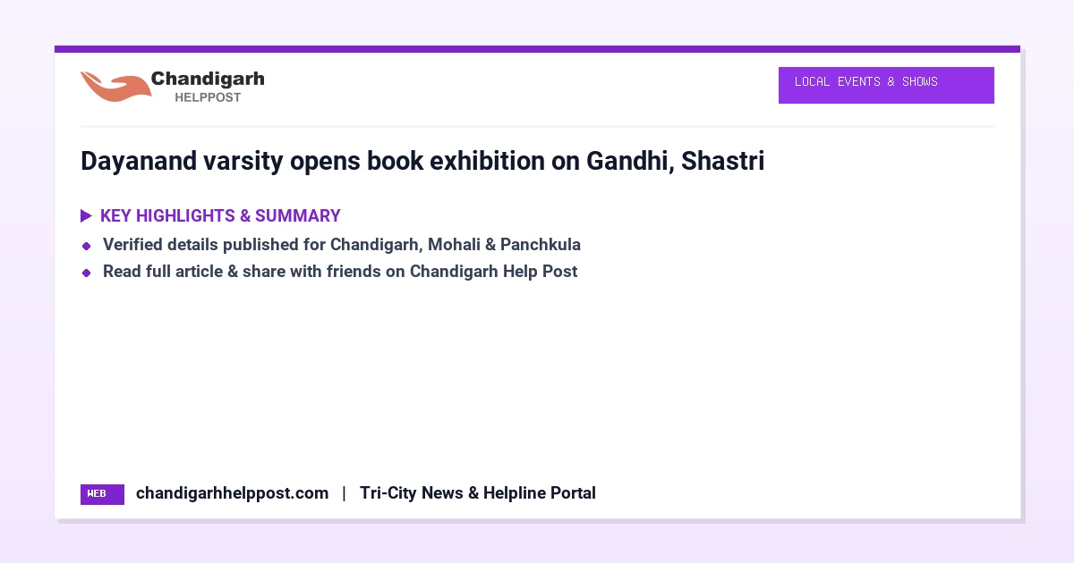 Dayanand varsity opens book exhibition on Gandhi, ...