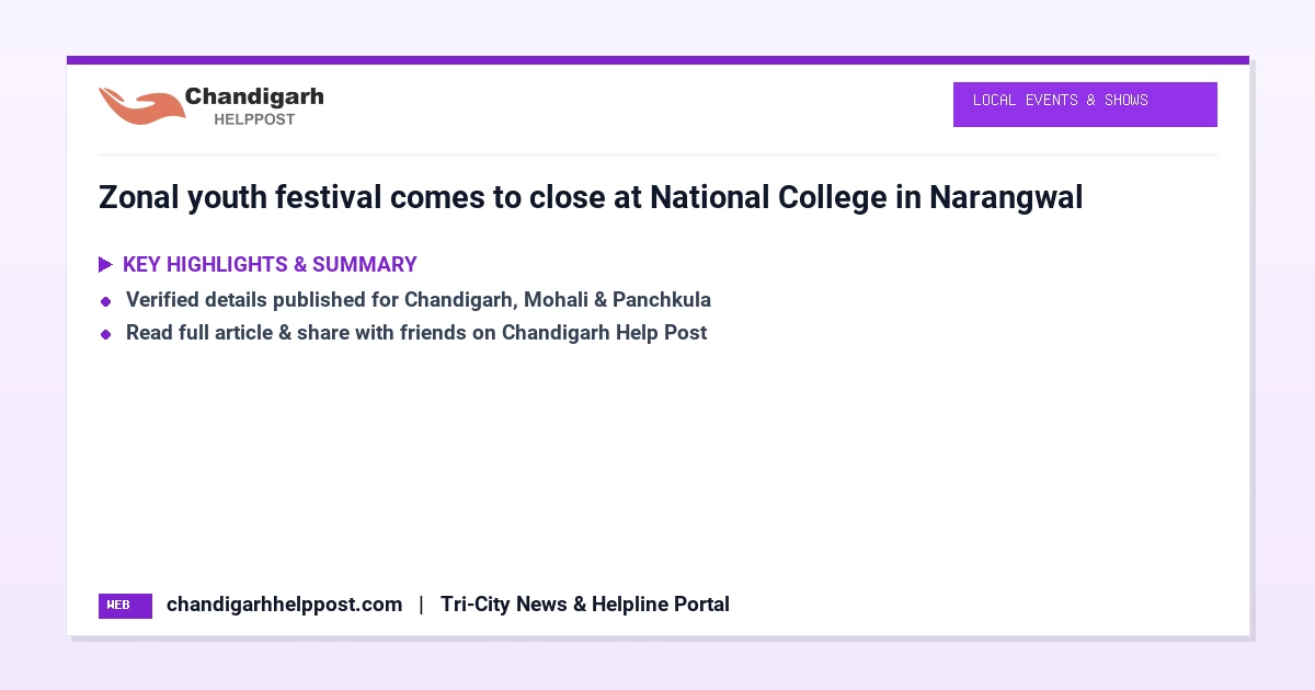 Zonal youth festival comes to close at National Co...