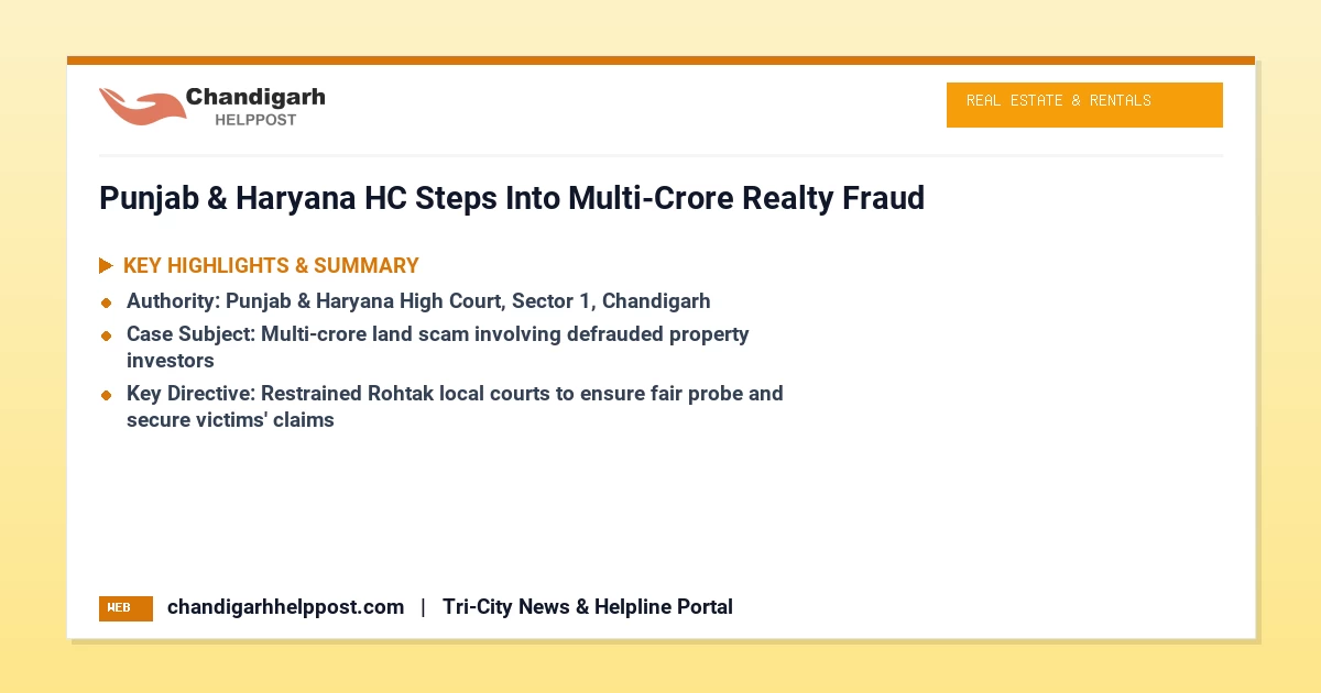 Punjab & Haryana HC Steps Into Multi-Crore Realty ...