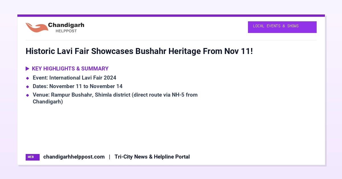 Historic Lavi Fair Showcases Bushahr Heritage From...